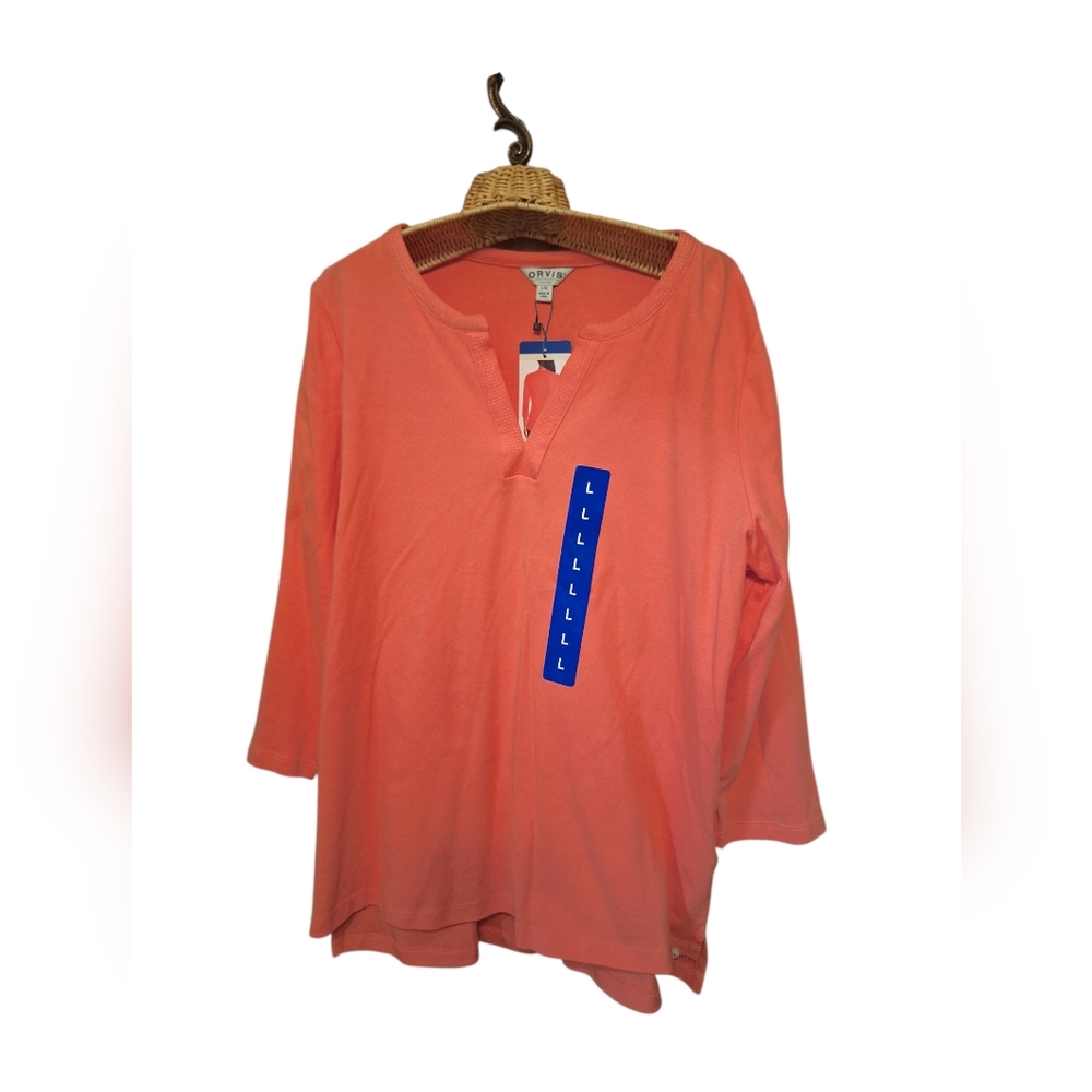 Orvis Pink PIMA Cotton Tunic  Ladies Large NWT Golf Sporty Country Club NWT